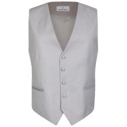 Wilvorst Herren Cut-Weste V-Neck Classic-Fit Grau...