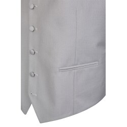Wilvorst Herren Cut-Weste V-Neck Classic-Fit Grau Fischgrät
