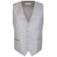 Wilvorst Herren Cut-Weste V-Neck Classic-Fit Grau Fischgrät