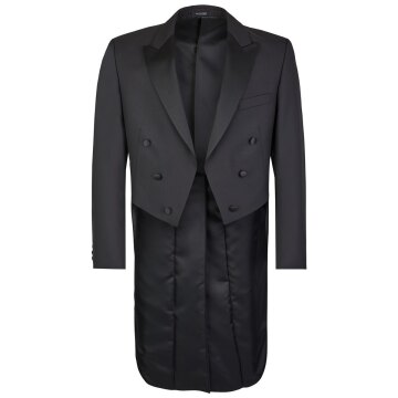 Wilvorst Herren Frack-Sakko Spitzfacon Classic-Fit Schwarz 58