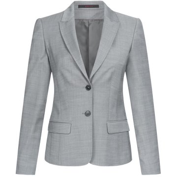 Greiff Corporate Wear Modern with 37.5® Damen Business-Blazer Spitzfacon Regular Fit Schurwollmix Stretch OEKO TEX® Hellgrau