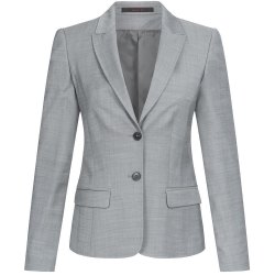 Greiff Corporate Wear Modern with 37.5® Damen Business-Blazer Spitzfacon Regular Fit Schurwollmix Stretch OEKO TEX® Hellgrau