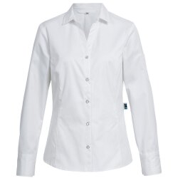 Greiff GASTRO-MODA Damen Exquisit-Kochbluse V-Neck Slim Weiß