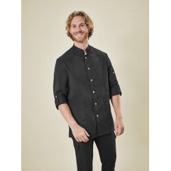 Greiff GASTRO MODA Cuisine Herren Kochjacke Bikerstyle Schwarz