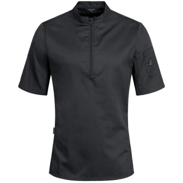 Greiff GASTRO MODA Herren Premium-Kochshirt Kurzarm Slim Schwarz