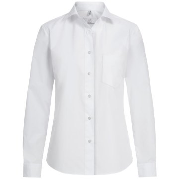 Greiff Corporate Wear BASIC Damen Business-Bluse Langarm New-Kentkragen Comfort Fit Baumwollmix OEKO TEX® pflegeleicht Weiß