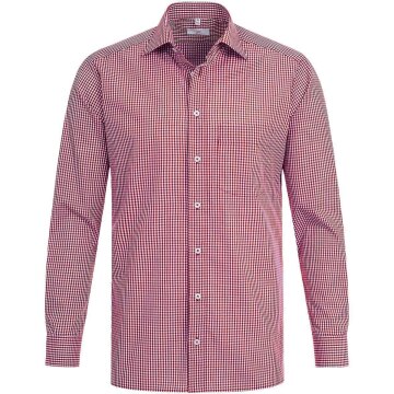 Greiff Corporate Hemd BASIC Herren OEKO TEX® Rot kariert