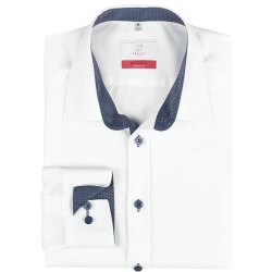Greiff Corporate Wear Modern with 37.5® Herren Business-Hemd Langarm Kentkragen Regular Fit Baumwollmix Stretch OEKO TEX® Weiß/Blau