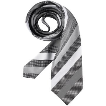 Greiff Corporate Wear Herren Krawatte Polyester OEKO TEX® Silbergrau gestreift