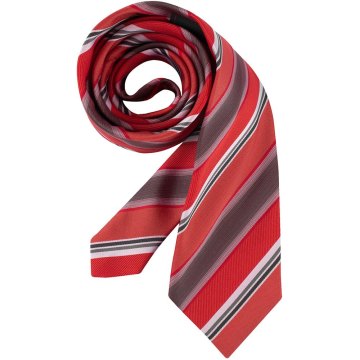 Greiff Corporate Wear Herren Krawatte Polyester OEKO TEX® Rot/Grau gestreift