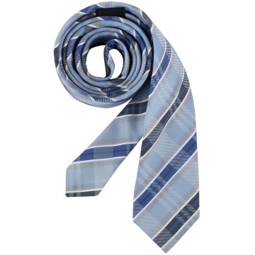 Greiff Corporate Wear Herren Krawatte Slimline 6cm OEKO TEX® Hellblau kariert
