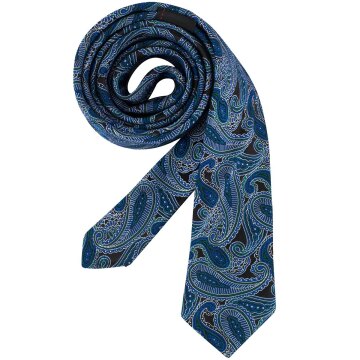 Greiff Corporate Wear Herren Krawatte Slimline 6cm OEKO TEX® Dunkelblau Paisley