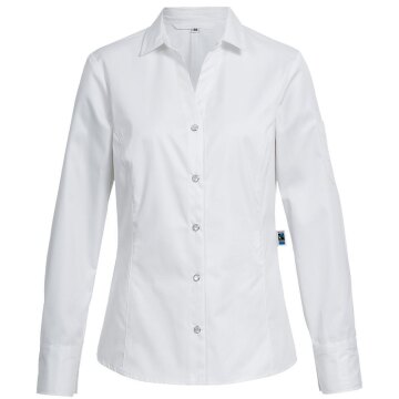 Greiff GASTRO-MODA Damen Exquisit-Kochbluse V-Neck Slim Weiß 44