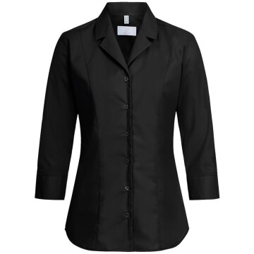 Greiff Corporate BASIC Damen Bluse 3/4 Kent Regular-Fit Schwarz 46