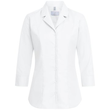 Greiff Corporate Wear BASIC Damen Business-Bluse 3/4-Arm Reverskragen Regular Fit Baumwollmix OEKO TEX® pflegeleicht Weiß 32