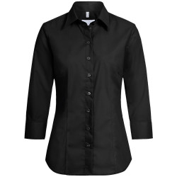 Greiff Corporate Wear BASIC Damen Business-Bluse 3/4-Arm Kentkragen Regular Fit Baumwollmix OEKO TEX® pflegeleicht Schwarz 32