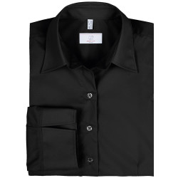 Greiff Corporate Wear BASIC Damen Business-Bluse 3/4-Arm Kentkragen Regular Fit Baumwollmix OEKO TEX® pflegeleicht Schwarz 32