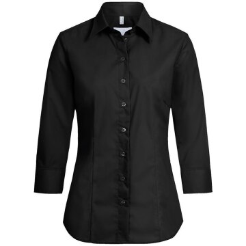 Greiff Corporate Bluse BASIC Damen 3/4 Kent Regular-Fit Schwarz 44