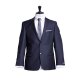 Atelier Torino BUSINESS mix & match Herren Sakko Einreiher Reverskragen Seitenschlitze Classic Fit Schurwolle Dunkelblau Marine