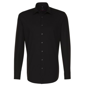 Seidensticker BUSINESS Herren Hemd Langarm Kent Regular Schwarz