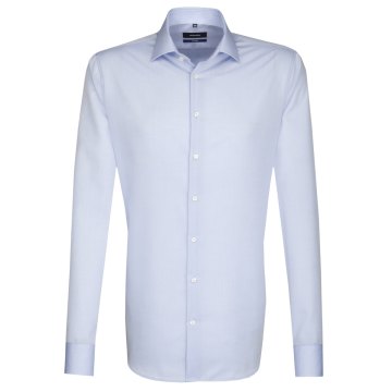 Seidensticker BUSINESS Herren Hemd Langarm Kent Shaped Hellblau