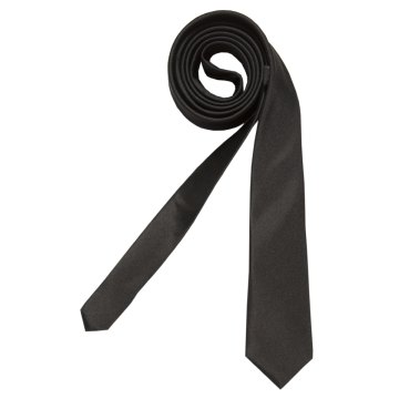 Seidensticker TIES Krawatte 5cm Extra-schmale-Form Seide Twill Schwarz