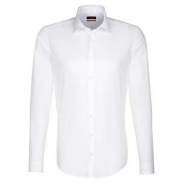 Seidensticker BUSINESS Herren Hemd Langarm Kent Slim-Fit Weiß
