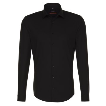 Seidensticker BUSINESS Herren Hemd Langarm Kent Slim-Fit Schwarz