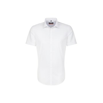 Seidensticker BUSINESS Herren Hemd Kurzarm Kent Slim-Fit Weiß