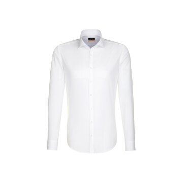 Seidensticker BUSINESS Herren Hemd 72er Langarm Kent Slim Weiß 43