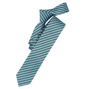 VENTI Herren Business-Krawatte 6cm Seide Struktur Türkis gestreift