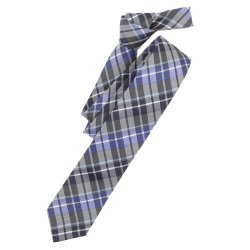 Venti Krawatte Blau Grau Kariert 100% Seide 6cm Breit...