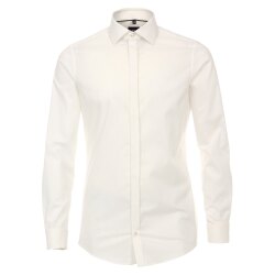 VENTI Herren Festhemd Langarm Kent Body-Fit Stretch Creme 39