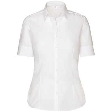 Seidensticker CITY-BLUSE Damen Bluse Kurzarm Kent Regular Weiß