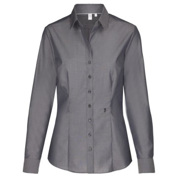 Seidensticker CITY-BLUSE Damen Bluse Langarm Kent Slim-Fit Grau