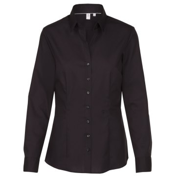 Seidensticker CITY-BLUSE Damen Langarm Kent Slim-Fit Schwarz