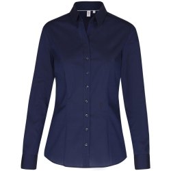Seidensticker CITY-BLUSE Damen Langarm Kent Slim-Fit Marine