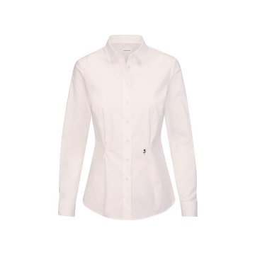 Seidensticker CITY-BLUSE Damen Bluse Langarm Kent Slim-Fit Weiß