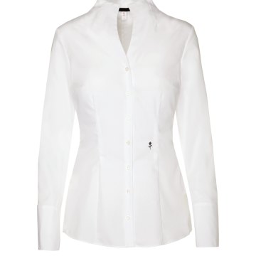 Seidensticker CITY-BLUSE Damen Bluse Langarm Kelch Slim-Fit Weiß