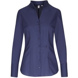 Seidensticker KELCHKRAGENBLUSE Damen Langarm Slim-Fit Marine