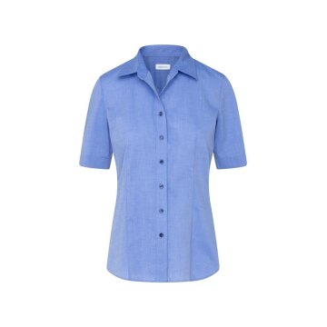 Seidensticker CITY-BLUSE Damen Kurzarm Kent Regular Mittelblau 46