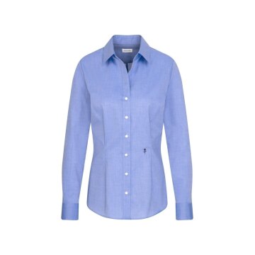 Seidensticker CITY-BLUSE Damen Langarm Kent Slim-Fit Mittelblau 44