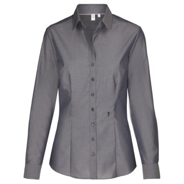 Seidensticker CITY-BLUSE Damen Bluse Langarm Kent Slim-Fit Grau 48