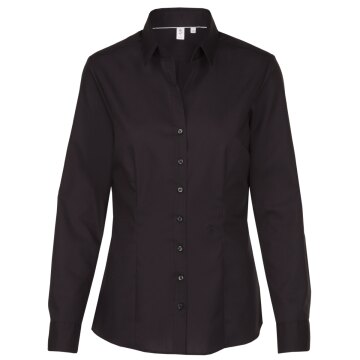 Seidensticker CITY-BLUSE Damen Langarm Kent Slim-Fit Schwarz 48