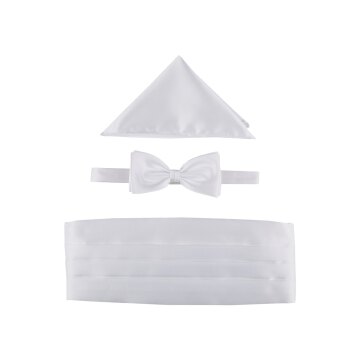 Wilvorst CLASSICs Herren Kummerbund-Set Weiß