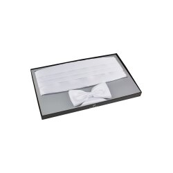 Wilvorst CLASSICs Herren Kummerbund-Set Weiß