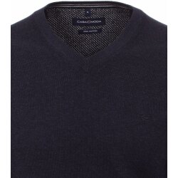 CASAMODA Herren Pullover V-Neck Regular Pima-Baumwolle Marine