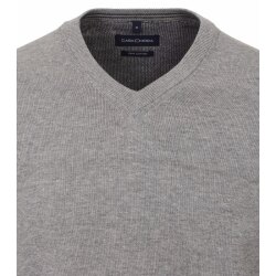 CASAMODA Herren Pullover V-Neck Regular-Baumwolle Silbergrau