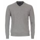 CASAMODA Herren Pullover V-Neck Regular-Baumwolle Silbergrau