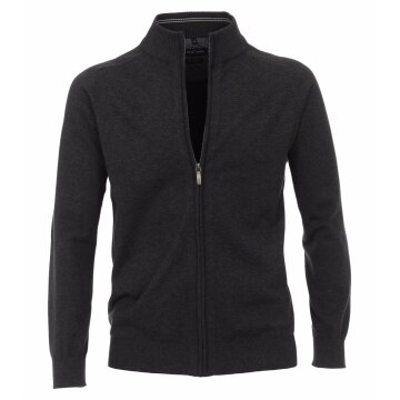 CASAMODA Herren Strickjacke Reißverschluss Regular Fit Anthrazit